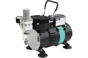 Airgoo Luxury Aibrush Compressor AG-320 with Two Cooling Fans, Regulator, Moisture Trap for Hobby, Food Decoration, Tattoo, Graphic and so on