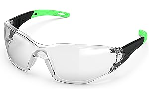 TOREGE Gafas protectoras transparentes – Merluza ajustable, antivaho y antiarañazos, ligeras con agarres de goma antideslizantes – Cumple con ANSI Z87