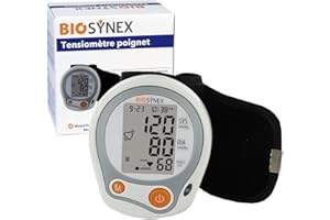 BIOSYNEX - Tensiomètre Poignet Électronique - Mesure la Tension Artérielle et la Fréquence Cardiaque - Détection Arythmie - Hypertension - Validé Cliniquement