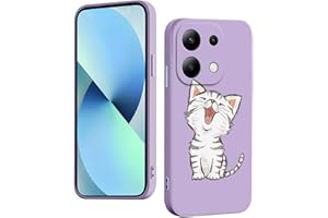 WOKEZ Silicona Líquida Funda para Redmi Note13 Pro 4G/Poco M6 Pro 4G con Gatito, Silicona Suave Phone Cover para Redmi Note13 Pro 4G/Poco M6 Pro 4G con Ultrafina a Prueba de Golpes-Púrpura07
