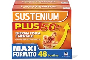 Sustenium Plus 50+ - Integratore energizzante adulti 50+ con complesso antiossidante ACTIFUL, vitamine e minerali. Per la tua energia fisica e mentale. Bipack 2 confezioni da 24 bustine