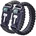 Produktbild Paracord Survival Armband ZWOOS mit Kompass Feuerstein FeuerStarter Schaber Abpfiff (2 stück/set)
