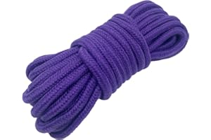 Jukway Cordoncino da 8 mm, 10 metri, morbida corda di cotone intrecciato, corda di cotone spessa, corda multiuso per fasciare, fai da te (10 m, viola, 1)