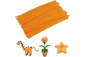 MOCASTLE 100 PCS Pipe Cleaners for Craft, Golden Yellow 30cm Long, Flexible Pipe Cleaners for DIY Arts and Crafts Project, Plush Wire Bending Handcraft Decoration