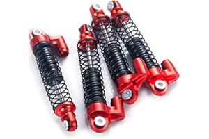 RCBOYZ Amortiguador Ajustable de 56 mm Amortiguador RC ensamblado para TRX4M 1/18 Piezas de Coche trepador de RC, Rojo