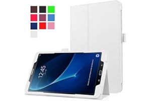 Sotefe® Etui Samsung Galaxy Tab A6 10.1'' Hülle - Flip Cover Case Schutzhülle Tasche Hülle für Samsung Galaxy Tab A 10.1 2016 SM-T580/T585 + Displayschutz - Weiße