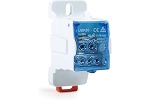 Jadeshay Morsettiera Scatola di Distribuzione, UKK-80A Scatola di Distribuzione Morsettiera su Guida DIN Scatola di Giunzione di Alimentazione Universale con Coperchio Protettivo