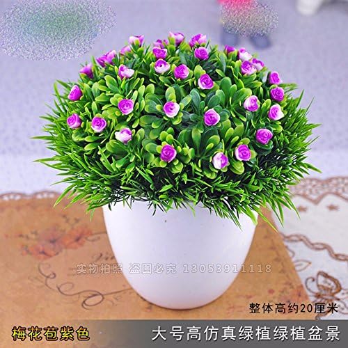 SCFLOWER Artificial Flowers Straw Ball Plant Miniature Landscapes Plastic Flowers Home Office Of Living Room Decor Cafe,Phillips-Head Purple