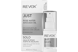 REVOX B77 - Fluide Contour des Yeux Just Rose Water & Avocado Oil, 30 ml, Hydrate, Réduit Cernes, Poches et Rides, Apaise la Peau et Améliore l’Élasticité, Regard Visiblement Plus Frais