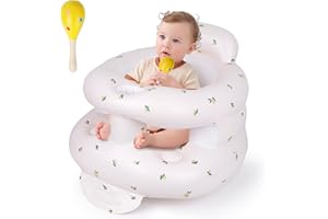 Wuciray Siège Gonflable Bebe Ultra-Léger et Portable Siege Bebe Assis Avec Soutien Lombaire Et Cervical Cchaise Bébé Gonflable Pour Voyage Camping Pour Bébés à Partir de 3 Mois