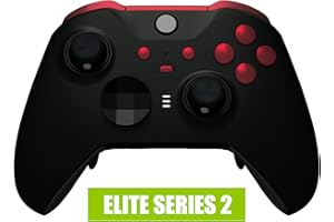 eXtremeRate Boutons Customisé pour Xbox One Elite Series 2 Manette, Trigger LB RB LT RT Bumpers ABXY Start Back Sync Buttons de Remplacement pour Xbox One Elite V2 Manette, Rouge Écarlate