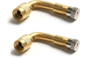 Namvo 2 Piece Valve Extenders,Tyre Valve Extension Adapter,Car Bike Motorcycle Valve,Brass Valve Extension Rod 90 Degree