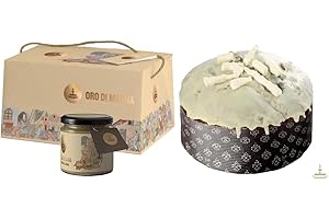 Fiasconaro Panettone Oro Di Manna, Con Cioccolato Alla Gianduia E Crema Alla Manna Da Spalmare, Ricoperto Di Cioccolato Bianco E Colata Di Mannetti, Senza Uvetta E Canditi, 1000 Grammo