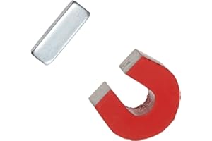 AOMAG Red Cast Alnico 5 Horseshoe Magnet with Keeper, 1.133" Wide, 1" High, 0.318" Thick