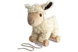 Little Bird Told Me - Lambert Sheep Pull Along Toy for Baby 6+ Months Unisex - 2-in-1 Soft Toy, Removable Wheels, Sensory Plush Fabric - British Brand Since 2007