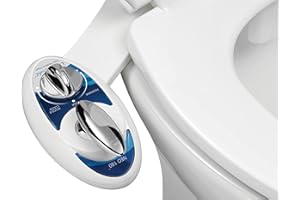 Luxe Bidet Neo 180 - samoczyszcząca podwójna dysza - nieelektryczna mechaniczna nasadka do toalety bidetu słodkiej wody (niebieska i biała)