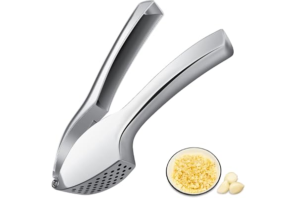 Fousenuk, Ecrase Ail Manuel, Extra fort et Durable Presse-Ail, Garlic Press, Hachoir à Gingembre, Facile à Presser et Utiliser et à Nettoyer, Design Elégant en Alliage de Zinc