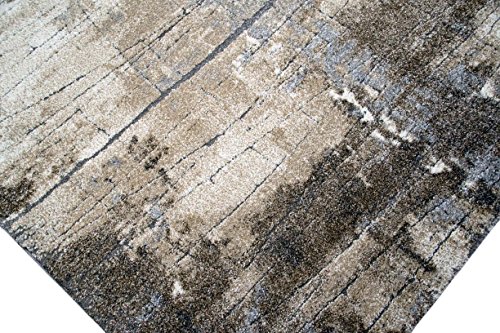 Designer Teppich Moderner Teppich Wohnzimmer Teppich Barock Design Steinmauer Optik in Braun Beige Grau Creme Meliert Größe 120×170 cm - 3