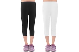 L&K-II Kinder Mädchen Leggings 3/4 Mädchen Hose Capri-Hose aus Baumwolle Schulkleidung Alter 4–18 Jahre 2723
