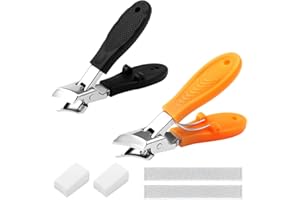 VFFNFF 2 Pezzi Tagliaunghie Unghie, Ampia Apertura Anti-Splash Tagliaunghie Inclinate, Precisione Tronchesino in Acciaio Inossidabile, Taglia Unghie per Piedi Mani Professionale per Uomini Donne Anziani