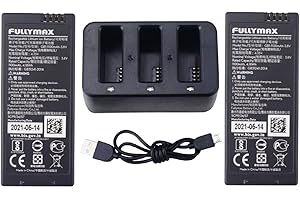 ZYGY 2PCS 3.8V 1100mAh nero Lipo batteria con 3 in 1 caricabatterie per Tello Drone Batteria RC Quadcopter Batteria