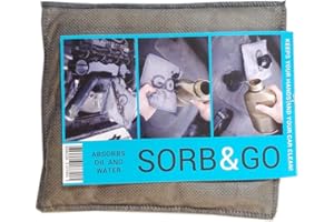 notlok Safety Work Sorb&GO Ölbindemittel Kissen 15x15cm | Superabsorber für Öle, Chemikalien und Lösungsmittel | Ökologisch, Geruchsbindend | Ölbinder Empfohlen für Werkstätten