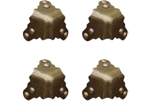 Tiazza 4Pcs Vintage Pure Brass Corner Protectors Antique Hardware Desk Edge Wooden Jewelry Gift Box Cabinet Three Sides Full Encase Corner Guard