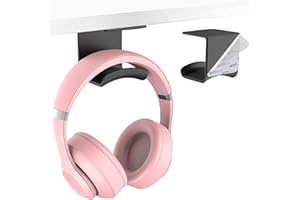 HomeMount Gancho para Auriculares Escritorio, Soporte Adhesivo para Auriculares para Juegos, Soporte Cascos Gaming (Negro-1 Paquete)