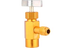 Aupoko R-134A Can Tap, R134A Dispenser Puncturing Valve AC Refrigerant Bottle Opener with 1/4’’ SAE Male to 1/2" Acme Female Thread Connect R12 R22 Manifold for AC Charging (1/2’’ to1/4’ Thread)