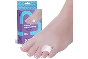 feet bcn 2 en 1 Separador interdigital con anillo. Evita la superposición de los dedos y protege de callos y rozaduras. 3 uds. Talla S. Fabricado en España.