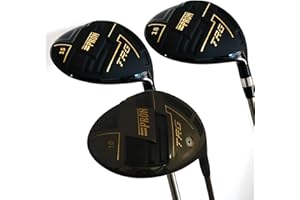 WAZAKI pron Japan USGA R A Rules Wood Golf Club Set with Headcovers, Driver Fairways, 10 15 18 Degree, TRV21 Model, Graphite Shaft, Senior Flex, Pack of 3