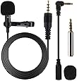 Clip on Microphone, Gyvazla 3.5mm Lavalier Lapel Omnidirectional Condenser Microphone for Phone & Android Smartphones or any other mobile device