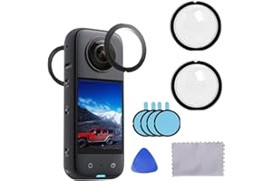 KRYOLITHM Protecteurs de Lentille Panoramique pour Insta360 X3, Protège Objectif en PC Double, Lentilles de Protection Insta 360 X3 Accessoires, Anti-Rayures et Anti-Poussière, Facile à Installer