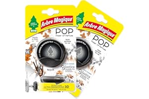 Arbre Magique POP, Profumatore Auto Solido, Fragranza Noir, Profumazione Dinamica e Sportiva, Durata Fino a 30 Giorni, Design Italiano, Confezione da 2 Pezzi