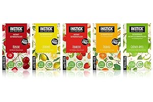 INSTICK JUST ADD WATER INSTICK Boisson instantanée sans sucre | Lot 2-5 paquets de 12 sachets chacun pour 12x0,5L | différentes sortes classiques | boisson en poudre - végétalienne, faible en calories, avec vitamine C