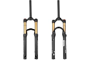 BOLANY 20/24" Bicycle Suspension Air Fork 28.6mm (1-1/8") * 220mm Threadless Straight Fork Shaft 9mm MTB Front Fork 100/135mm Suspension Travel