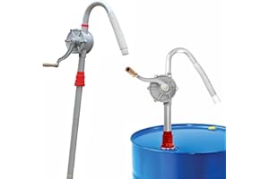 Dixhills Pompa di trasferimento diesel a mano, Pompa a mano rotante a tamburo in alluminio, Pompe a tamburo olio a manovella per diesel, Kerosene, Pompa a tamburo manuale per fluido idraulico