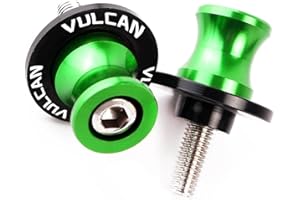 ENUOLIAN Schwingarmspule 10MM Motorradzubehör CNC Aluminium Schwingenspulen Slider Stand Schraube Für Ka-wa-sa-ki Vulcan S 650 CC 2015-2019 (Farbe : Grün)