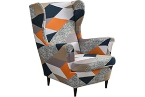 CHNSHOME Copripoltrona 1 posto con orecchie elasticizzato 2 pezzi copripoltrona Fodere per poltrone a orecchioni Coprisedile per poltrona