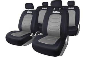 Sparco SPC1019GR Juego de Fundas para Asiento Coche 11 Piezas S-Line Gris/Negro