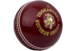 Kookaburra Supreme Crown Cricket Ball - Red, for Men, Teens and Women