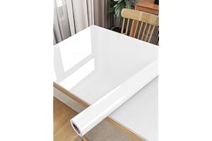 ASSNIT Gloss Sticky Vinyl Wrap Furniture Stickers 30 x 300CM Cupboard Covering Self Adhesive Peel and Stick Solid Sticker Contact Paper Waterproof Gloss Wall Paper