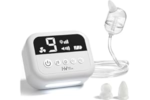 HEYVALUE Nasensauger Baby Elektrisch |Elektrischer Nasensauger für Babys 9 Saugstärken Nasensekretsauger Baby Staubsauger Wiederaufladbar Mit Licht und Beruhigender Musik Sicher Effizient Sanft 99