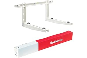 Fischer Staffe per Climatizzatore Unità Esterna KLIMA STRONG, Lunghezza Braccio 560 mm, Mensole Acciaio Zincato Innesto Rapido, Include Sistema di Fissaggio Fischer SX e Piedini Antivibranti