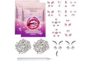 DMNQ Zahnschmuck,Zahnstein Schmuck,Zahnschmuck Set,Zahnsteine,Zahnkristall,Zahnstein Zahnverzierungen,Shining Smile DIY Tooth Gem Kit,mit Strasssteine Und Pferdeaugen-Bohrer