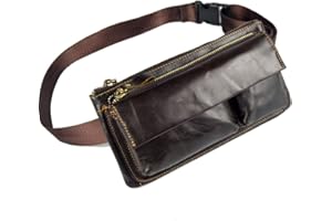 HEBETAG Xieben Vintage Marsupio per Uomo Donna Viaggi Escursionismo Running Hip Bum Pouch Belt Slim Cell Phone Pack Purse Wallet caffè