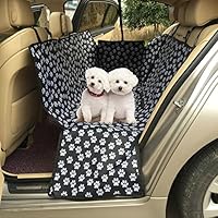 Rainbowsun Hunde Autoschondecke mit Seitenschutz für die Rücksitze Robust Wasserdicht 150*130*55cm Pfotenmuster