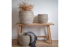 ‎LEBENSWOHNART LEBENSwohnART Bank GEMI ca. L90cm Natural recyceltes Holz Holzbank Sitzbank Flurbank Dekobank