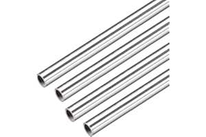 sourcing map 4Pcs 304 Acier Inoxydable Acier Capillaire Tube Tuyau 6mm ID 8mm OD 300mm Longueur 1mm Mur