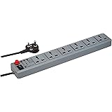 AmazonBasics Spike Guard with 6 Universal Sockets, 6A, 1.5m ISI Certified cable, Master Switch